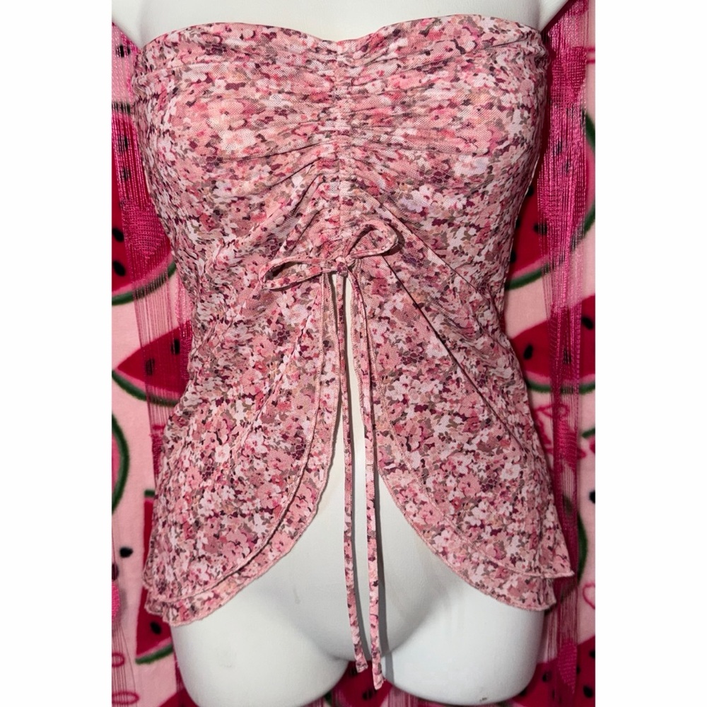 🩷 Garage Fairycore Floral FlowyTube Top